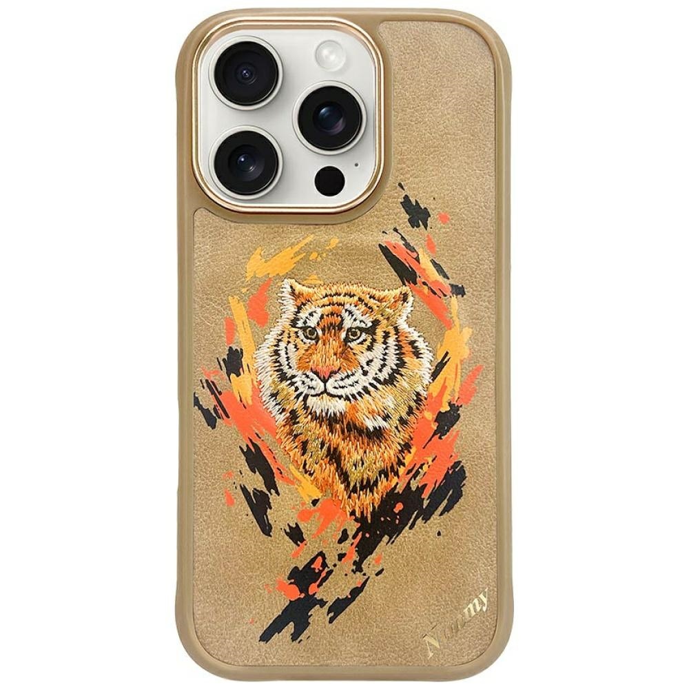 Nimmy Tiger magnetinis dėklas telefonui iPhone 16 Pro - rudas