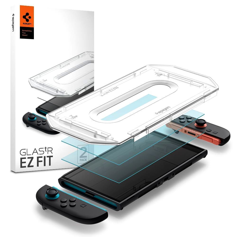 Spigen Glas.Tr "EZ FIT" grūdintas stiklas 2 vnt komplektas Nintendo Switch 2 - Skaidrus