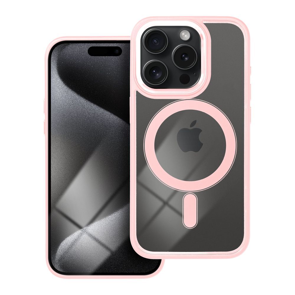 COLOR EDGE MAG COVER dėklas telefonui suderinamas su Magnetiniu IPHONE 15 Pro rožinė