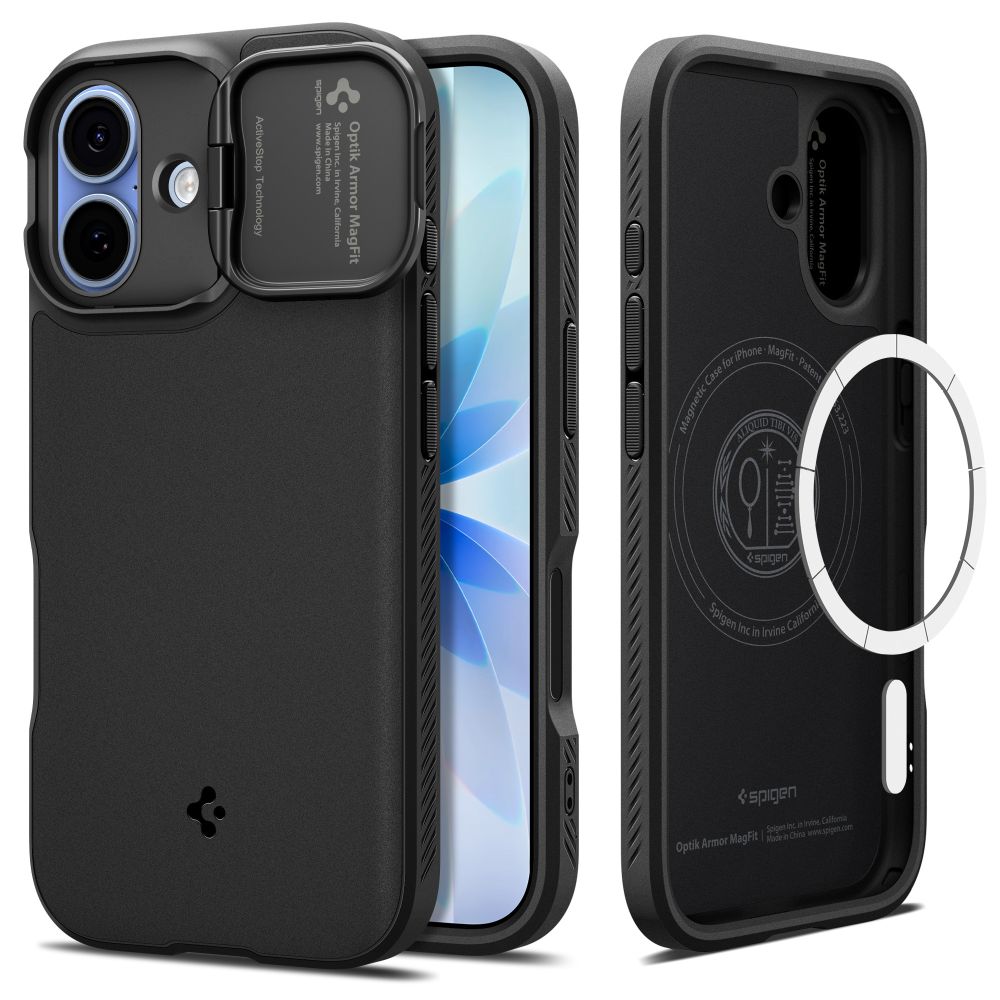 Spigen Optik Armor Magnetinis dėklas telefonui iPhone 17 - juodas