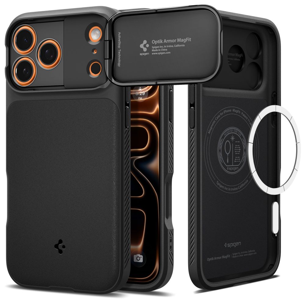 Spigen Optik Armor Magnetinis dėklas telefonui iPhone 17 Pro - juodas