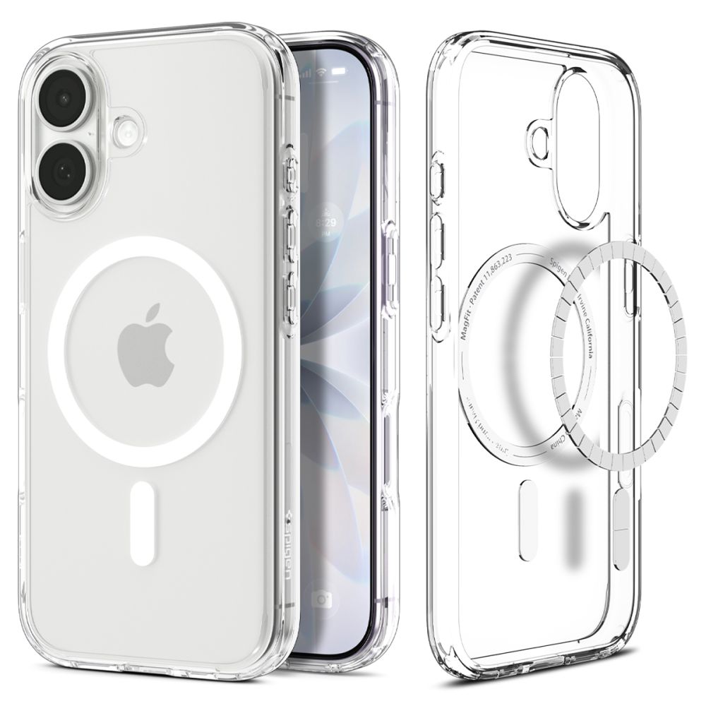 Spigen Ultra Hybrid Magnetinis dėklas telefonui iPhone 17 - Skaidrus ir baltas