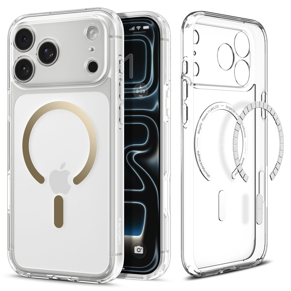 Spigen Ultra Hybrid Magnetinis dėklas telefonui iPhone 17 Pro Max - skaidrus auksinis