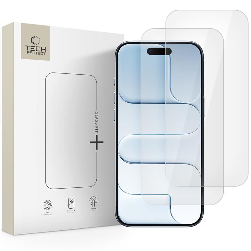 Tech-Protect Glass Fit+ 2-jų rinkinys grūdintas stiklas iPhone 17 Air - skaidrus