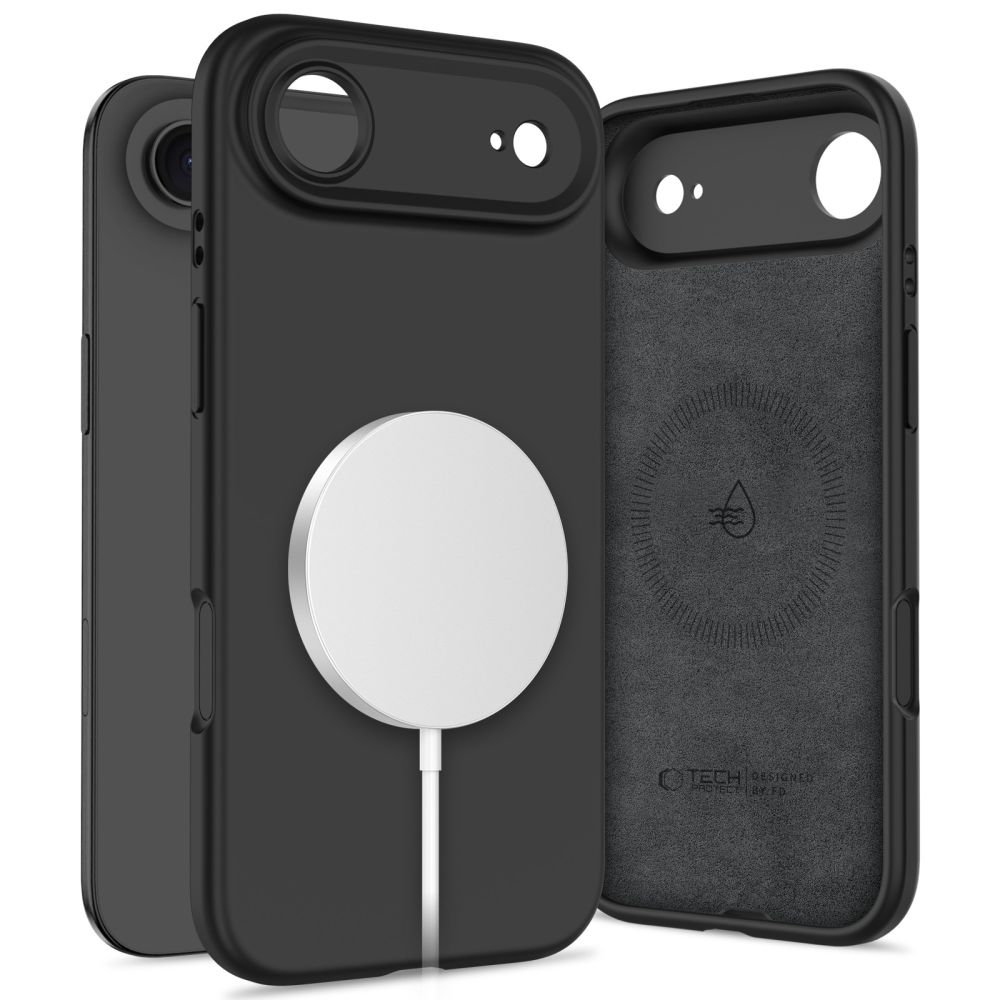 Tech-Protect Silicone magnetinis dėklas telefonui iPhone 17 Air - juodas