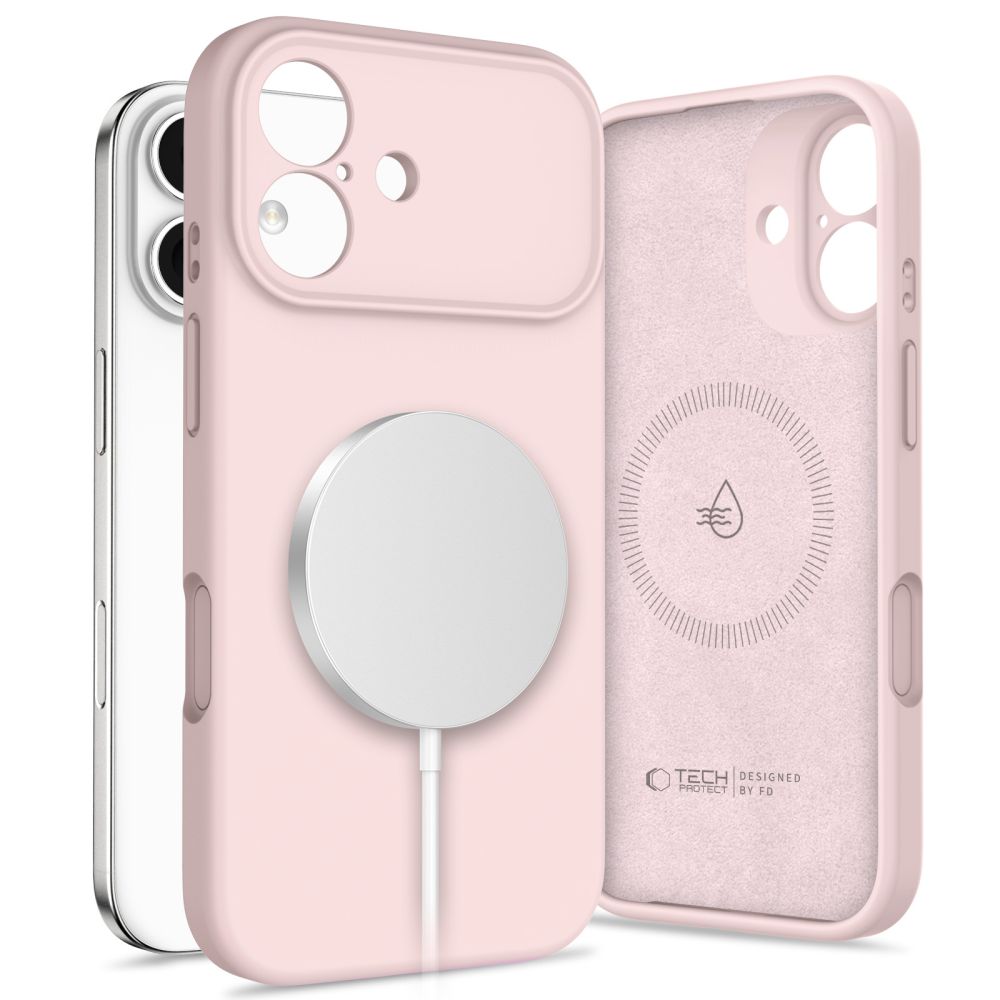 Tech-Protect Silicone magnetinis dėklas telefonui iPhone 17 - rožinė