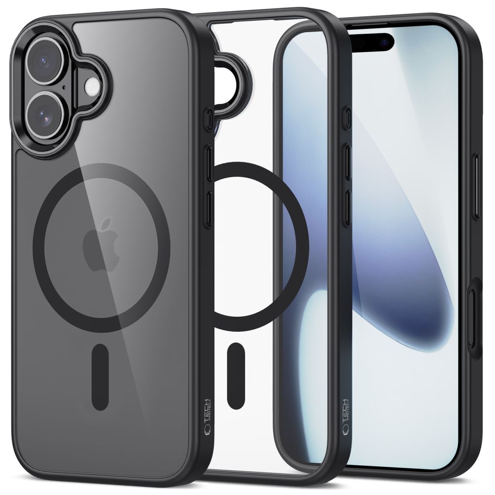Tech-Protect MagMat Magnetinis dėklas telefonui iPhone 17 - Skaidrus juodas