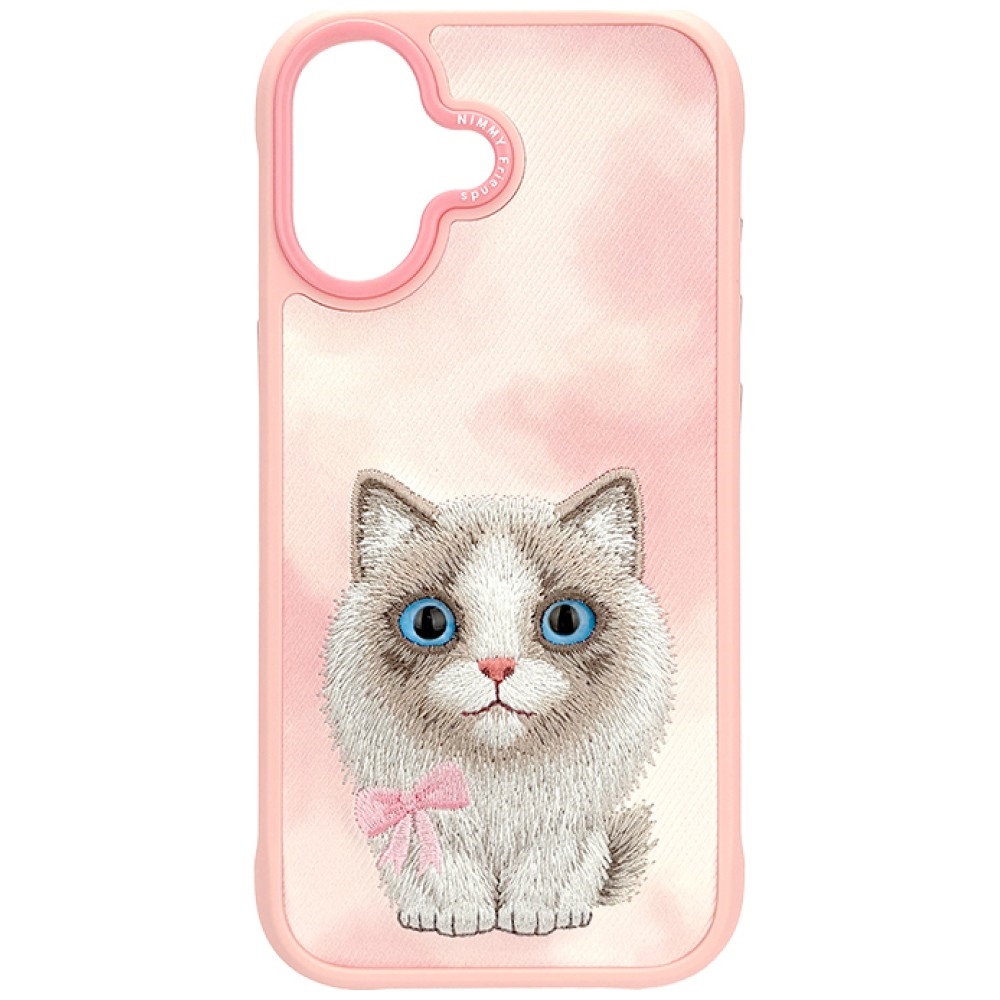 Nimmy Big Eyed Pet 2.0 Katės dėklas telefonui iPhone 17 - rožinė