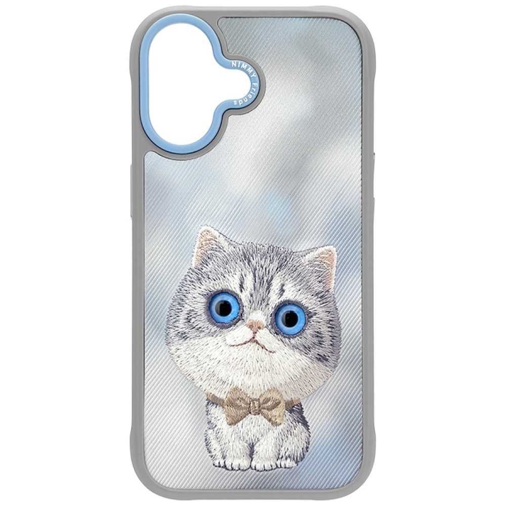 Nimmy Big Eyed Pet 2.0 katės dėklas telefonui iPhone 17 - pilkas