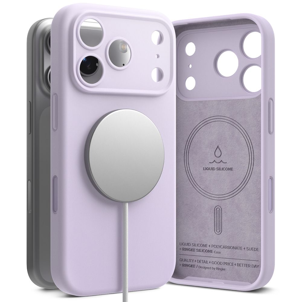 Ringke silikoninis magnetinis MagSafe dėklas telefonui iPhone 17 Pro Max - violetinis