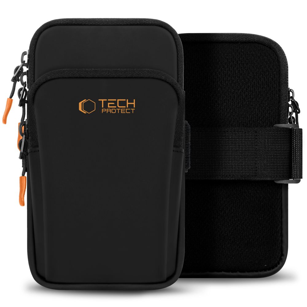 Tech-Protect M7 Universalus sportinis dėklas - Juodas ir oranžinis