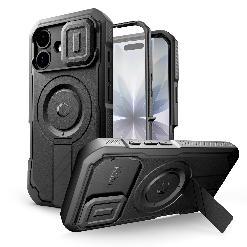 Tech-Protect Kevlar Magnetinis dėklas telefonui iPhone 17 - Juodas