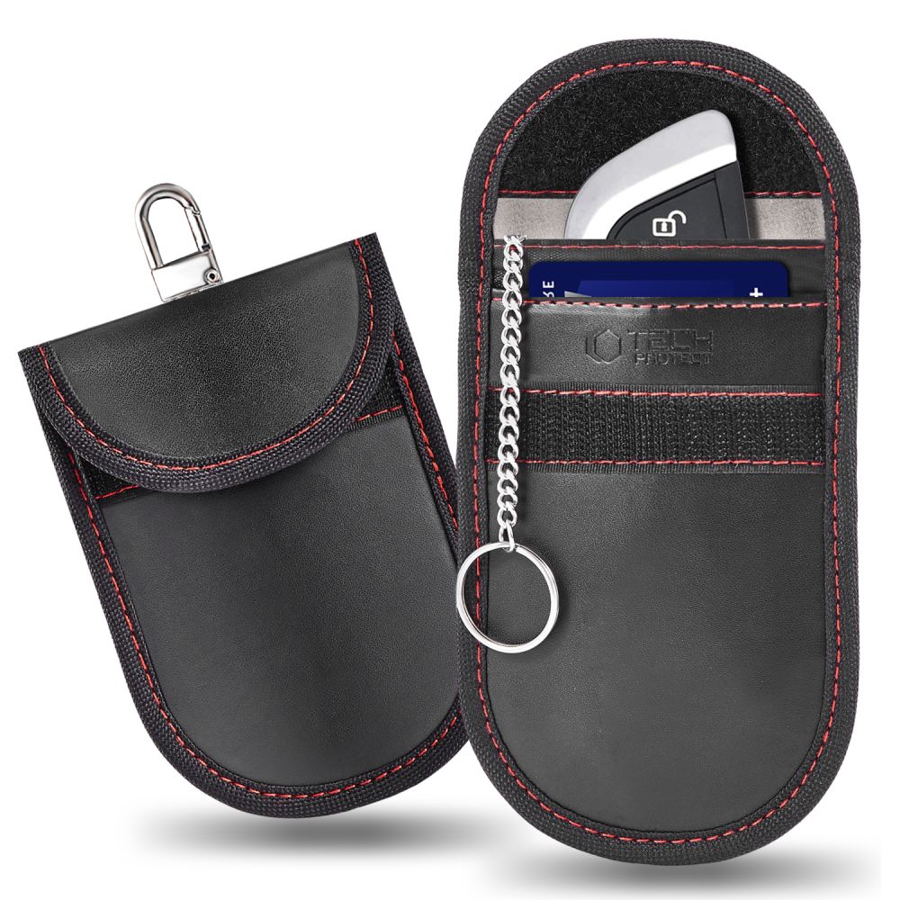 Tech-Protect KLR100 RFID dėklas juodas ir raudonas