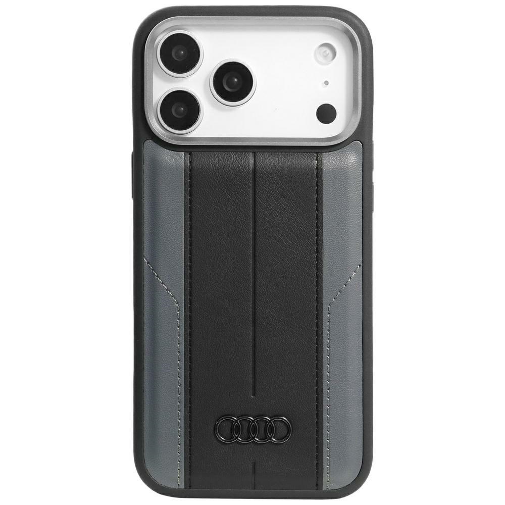 Audi A6 sintetinė oda MagSafe dėklas telefonui iPhone 17 Pro Max - juodas