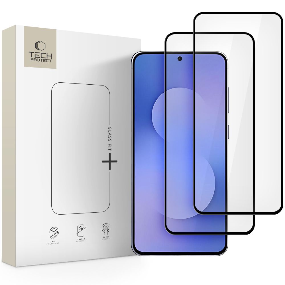 LCD apsauginis stikliukas Tech-Protect Glass Fit+ 2-Pack Samsung S731 S25 FE juodas