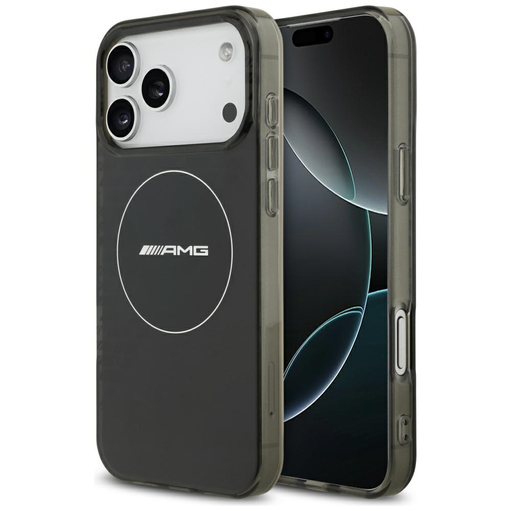 AMG Dvigubo sluoksnio permatomas dūminis magnetinis dėklas telefonui iPhone 17 Pro Max - juodas