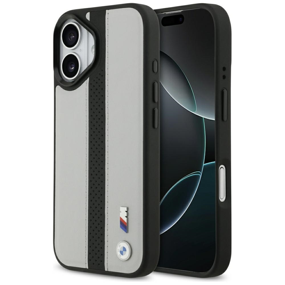 BMW M Perforuoto Dryžio Logotipas Magnetinis Dėklas telefonui iPhone 17 - pilkas