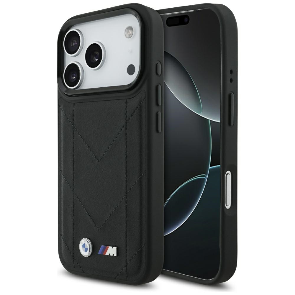 BMW M Quilted Logo MagSafe dėklas telefonui iPhone 17 Pro - juodas