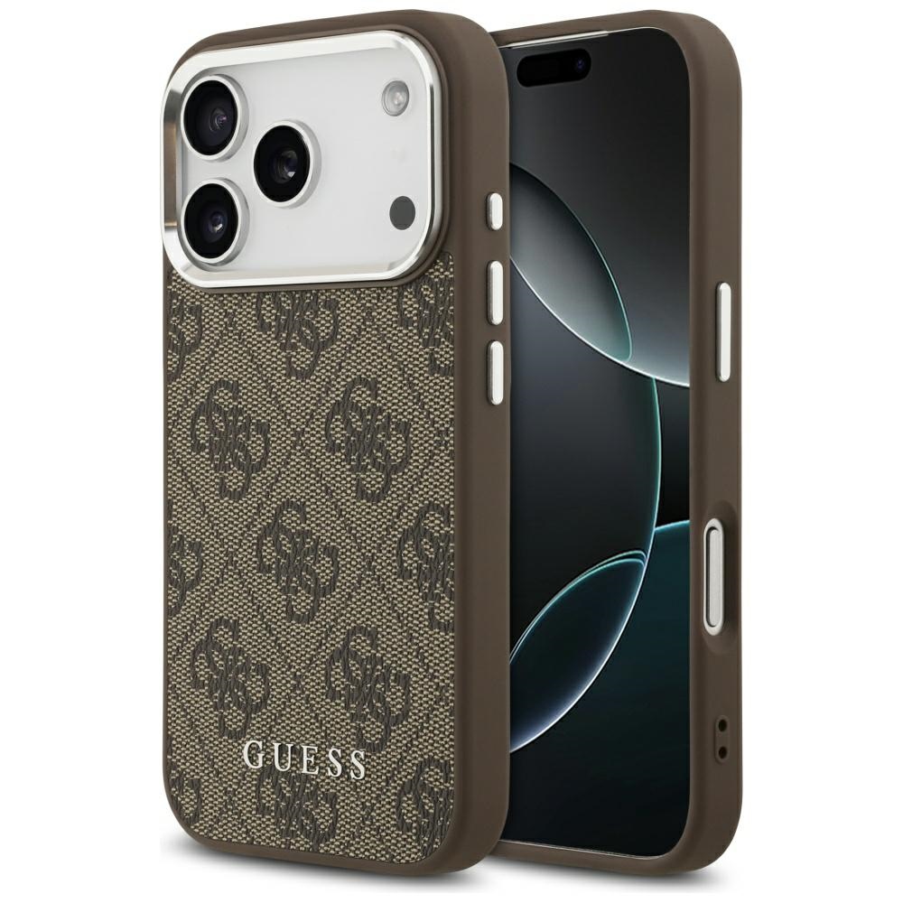 Guess 4G Classic Logo Magnetinis dėklas telefonui iPhone 17 Pro Max - rudas