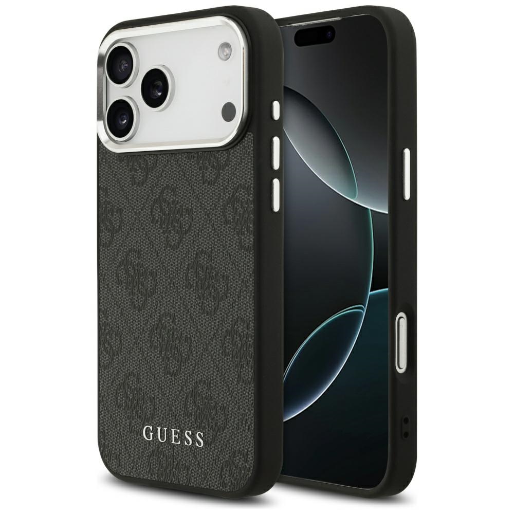 Guess 4G Classic Logo Magnetinis dėklas telefonui iPhone 17 Pro Max - juodas