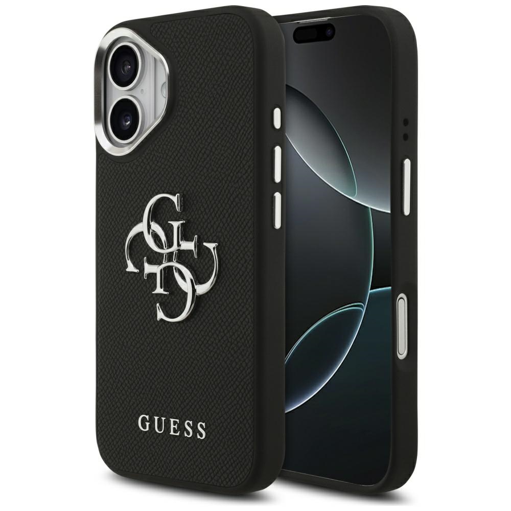 Guess Grained Big 4G Classic Logo dėklas telefonui iPhone 17 - juodas