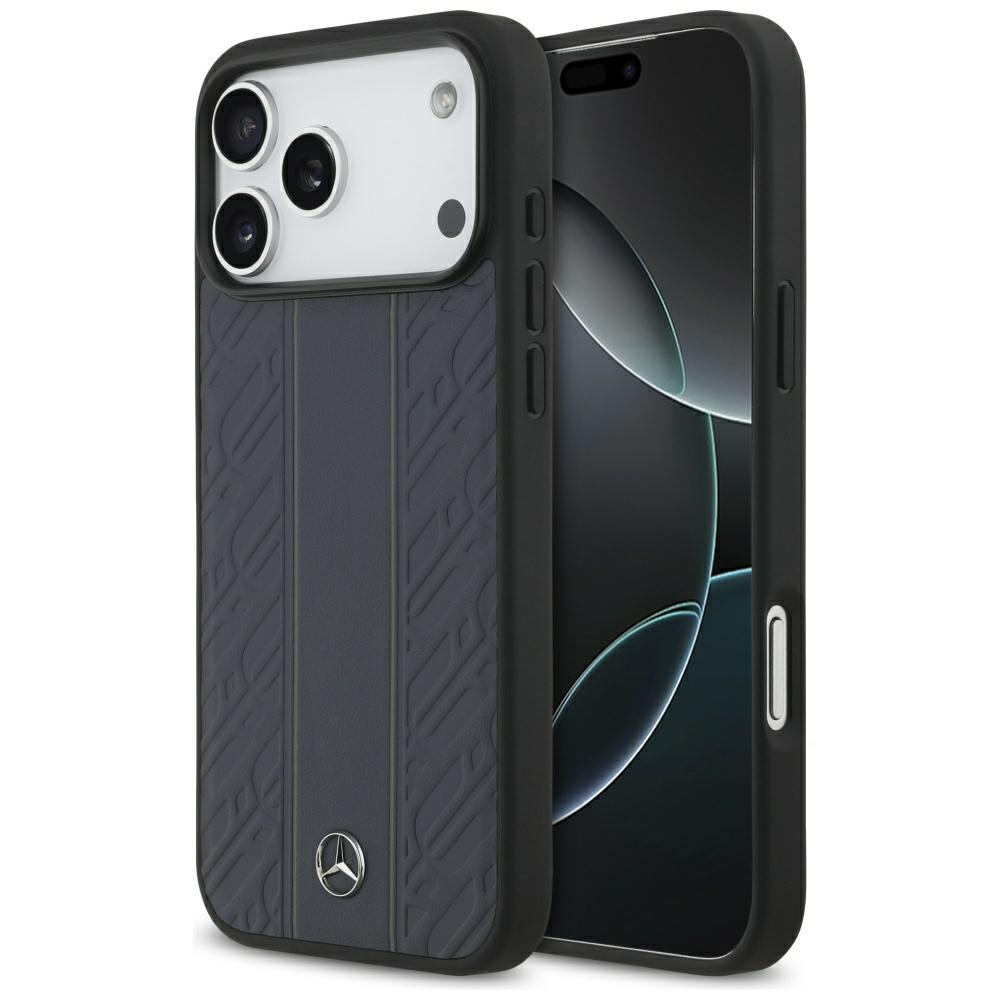 Dėklas telefonui Mercedes Leather Laurel Leaves Stripes MagSafe iPhone 17 Pro Max - žalias