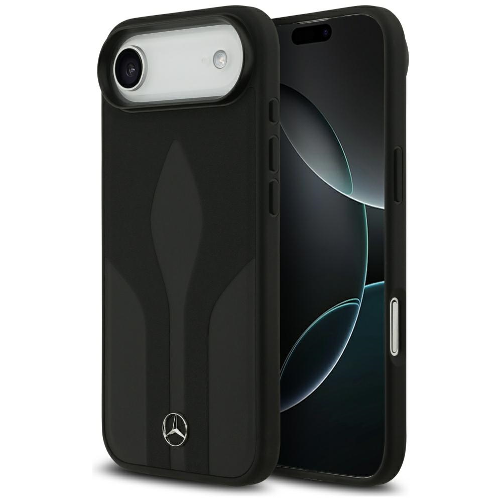 Mercedes Leather The Move Magnetinis dėklas MagSafe telefonui iPhone 17 Air - juodas