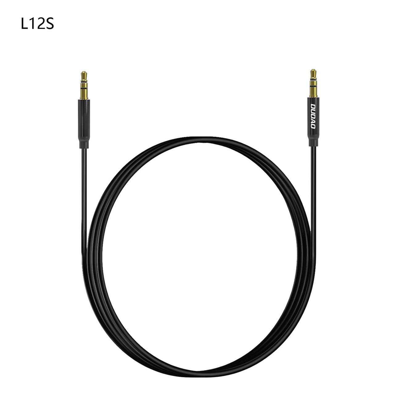Dudao L12S AUX kabelis mini lizdas 3.5mm 1m 3 kontaktų stereo - juodas