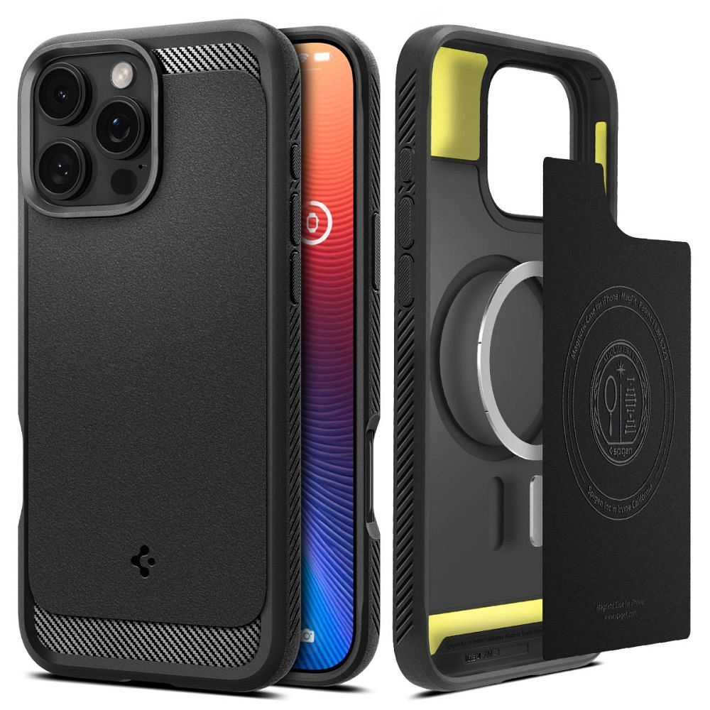 Spigen Rugged Armor Magnetinis dėklas iPhone 16 Pro Max - juodas