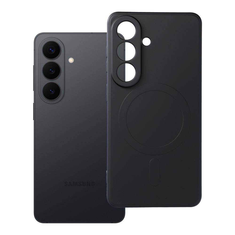 Silikoninis magnetinis dėklas, suderinamas su MagSafe, skirtas Samsung S26 Pro, juodas