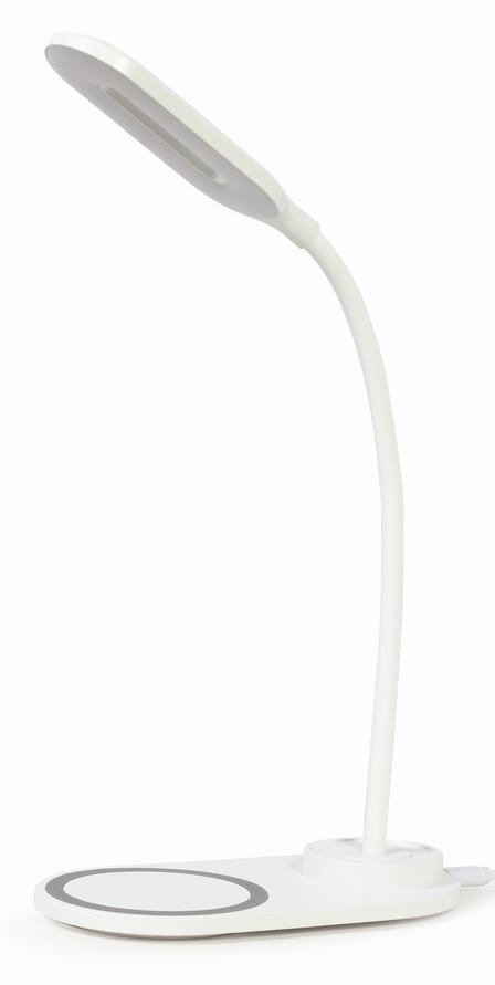 Belaidis įkroviklis su stalo lempa baltas TA-WPC10-LED-01-W GEMBIRD