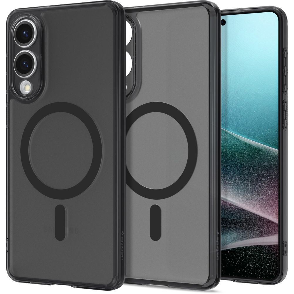 Spigen Ultra Hybrid Mag dėklas su MagSafe Samsung Galaxy S25 Edge - juodas permatomas