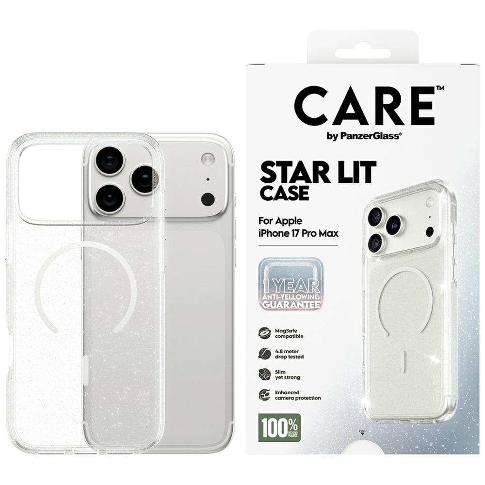 CARE by PanzerGlass Flagship Urban Explorer dėklas su baltu MagSafe iPhone 17 Pro Max - skaidrus blizgesys