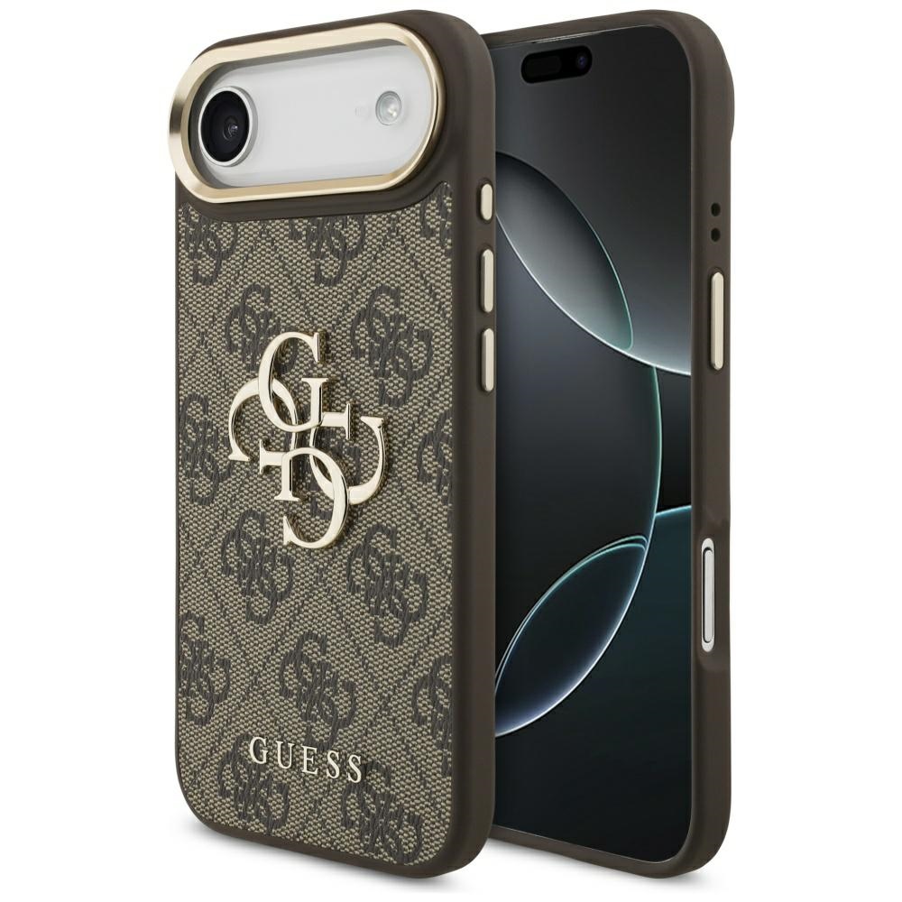 GUESS dėklas telefonui IPHONE 17 Air (PU W/ Big 4G Classic Logo) auksinis ir rudas