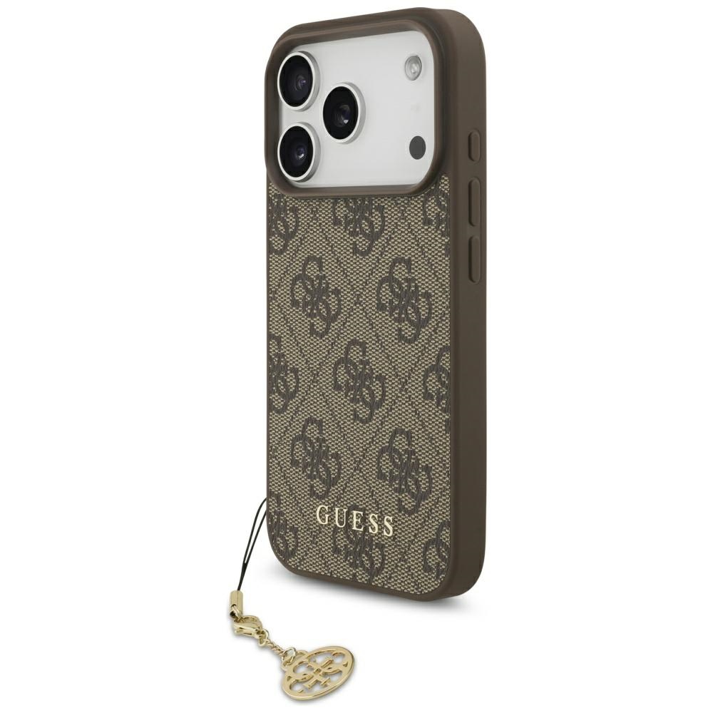 Guess 4G Charms Collection Magnetinis dėklas telefonui iPhone 17 Pro - rudas