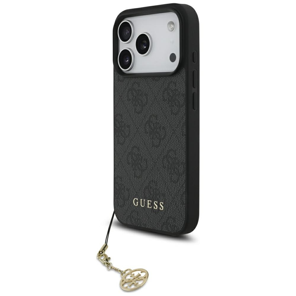 Guess 4G Charms Collection MagSafe dėklas telefonui iPhone 17 Pro - juodas