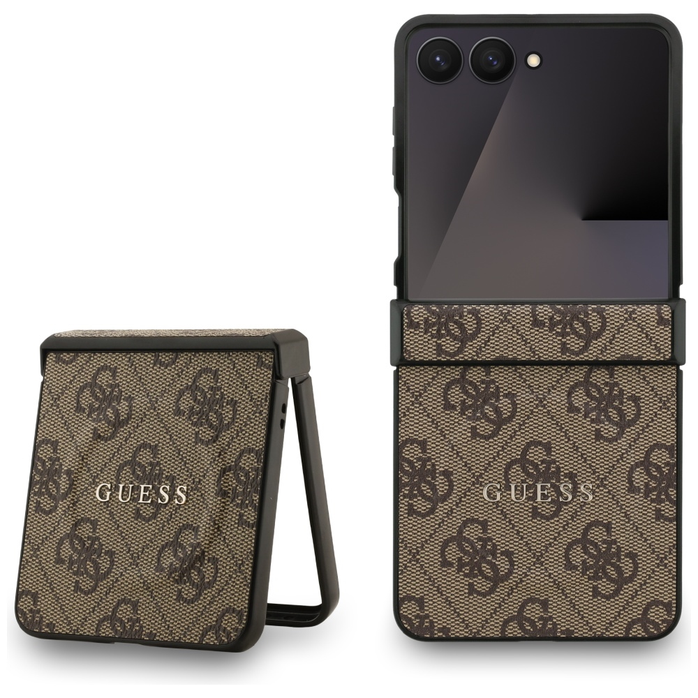 Guess 4G Classic Magnetinis dėklas telefonui Samsung Galaxy Z Flip 7 - ruda