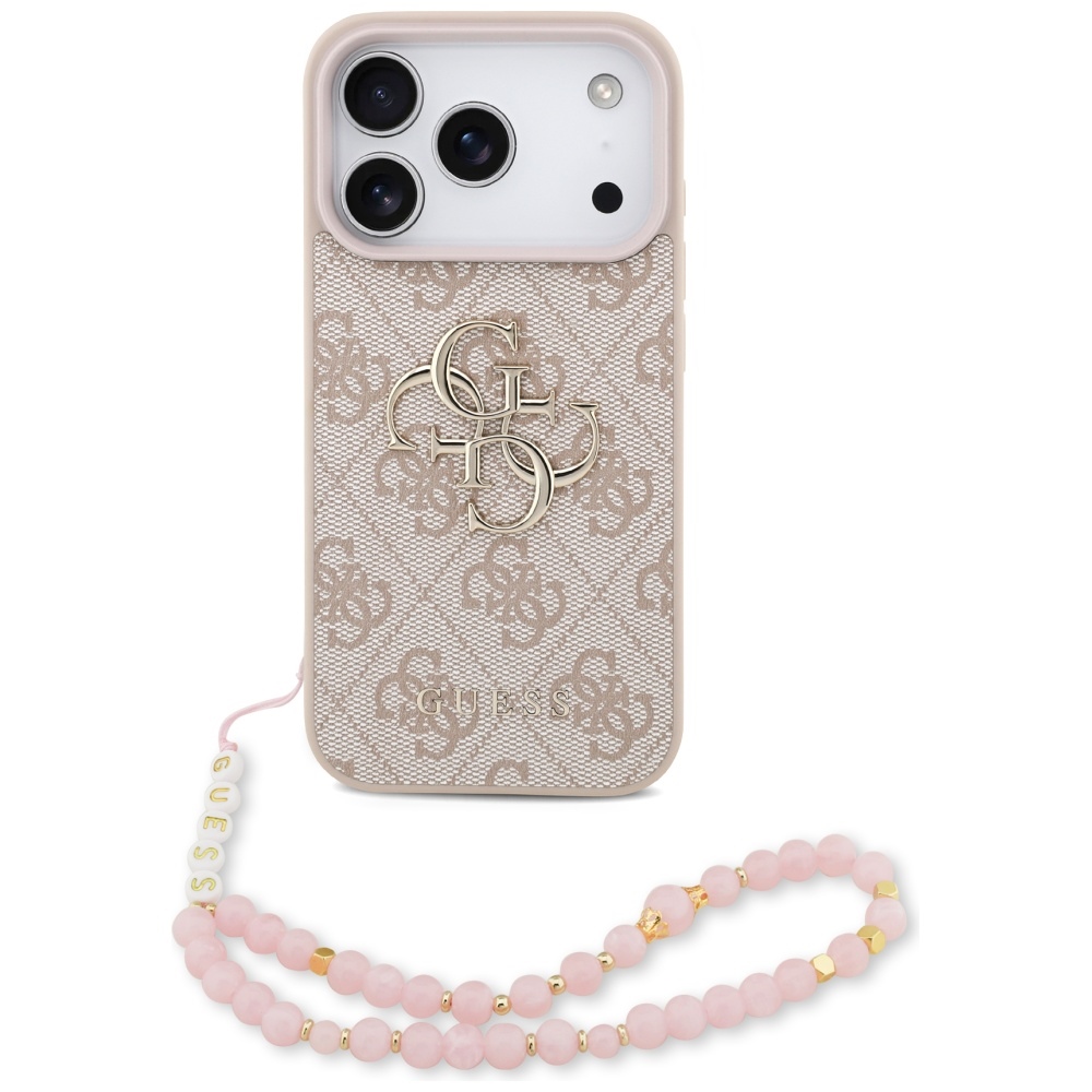 Guess 4G Strap 4G Classic Logo dėklas telefonui iPhone 17 Pro - rožinė