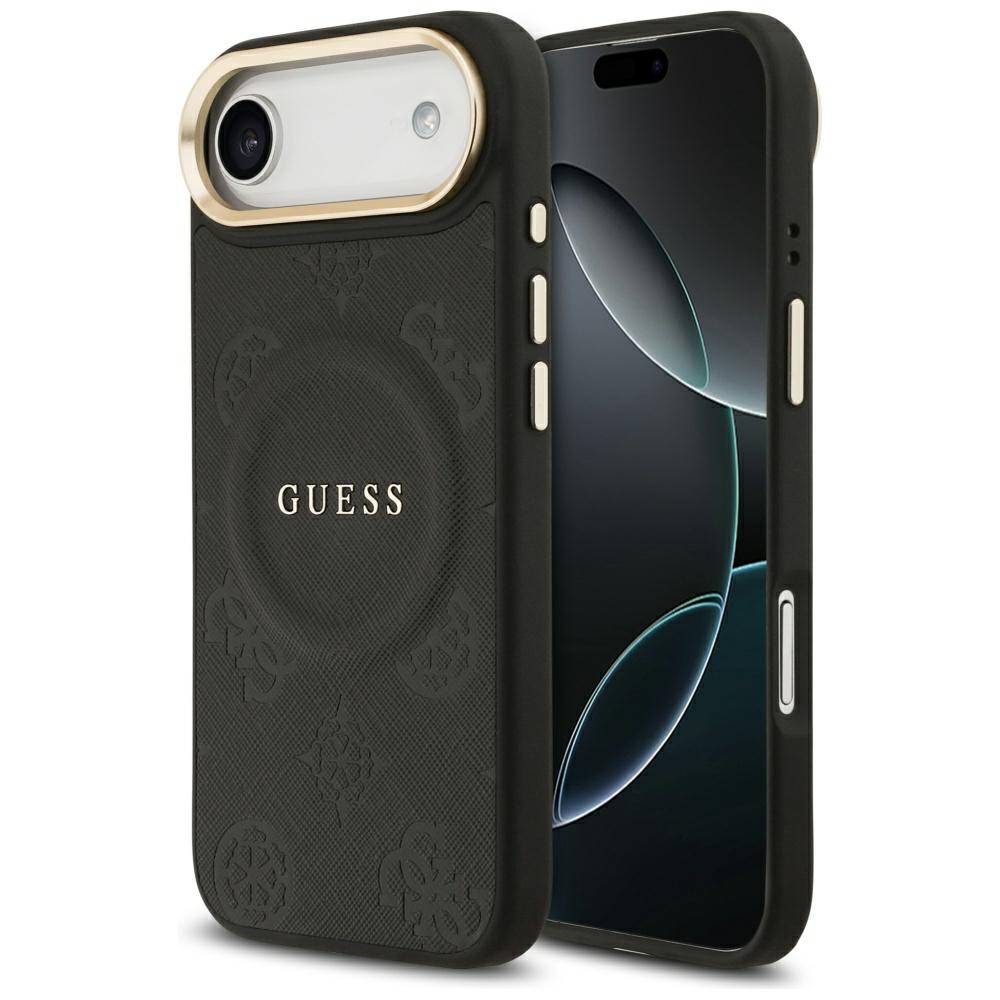 Guess Peony Hot Stamp MagSafe dėklas telefonui iPhone Air – juodas