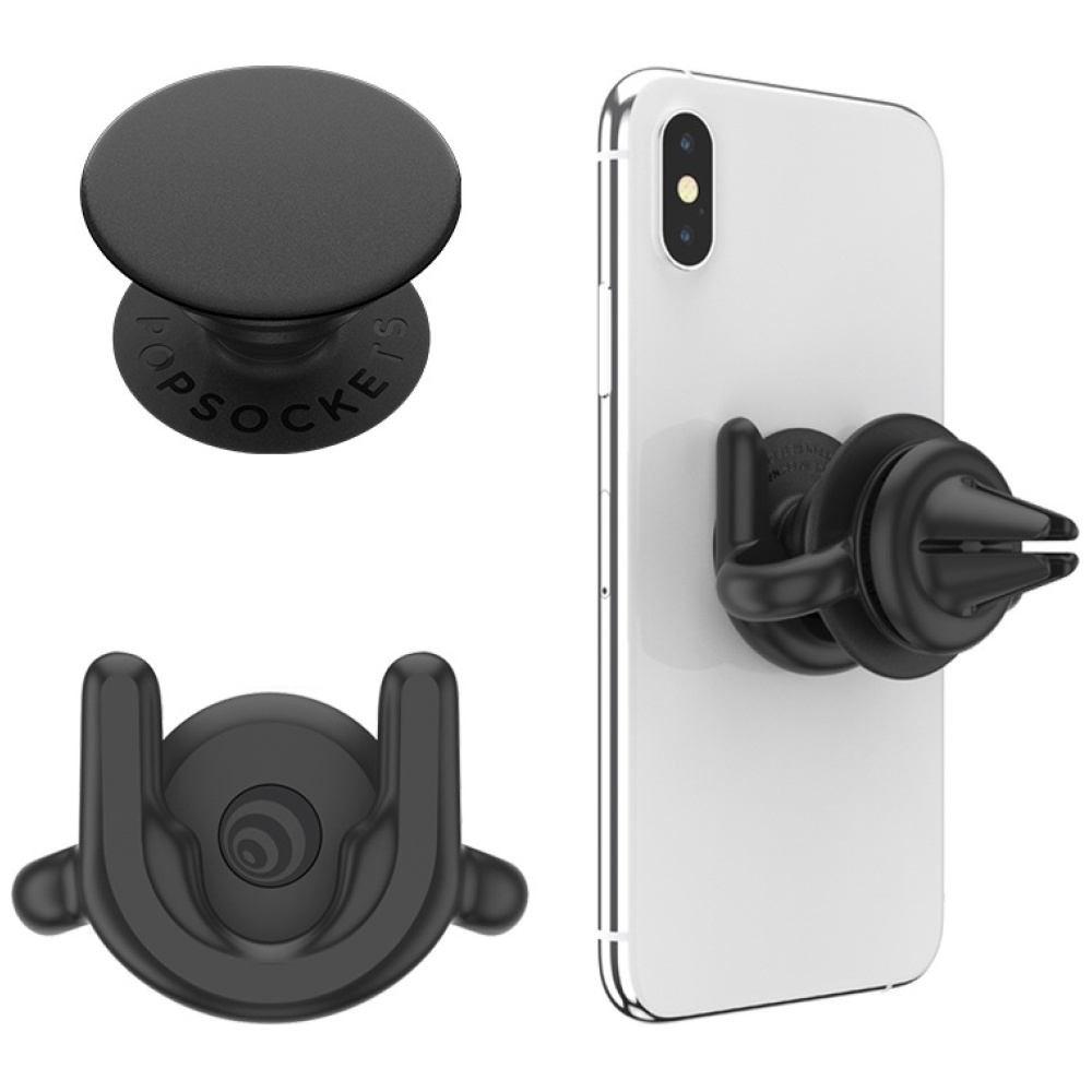 Popsockets Car Vent 2 + PopGrip laikiklis - Juodas