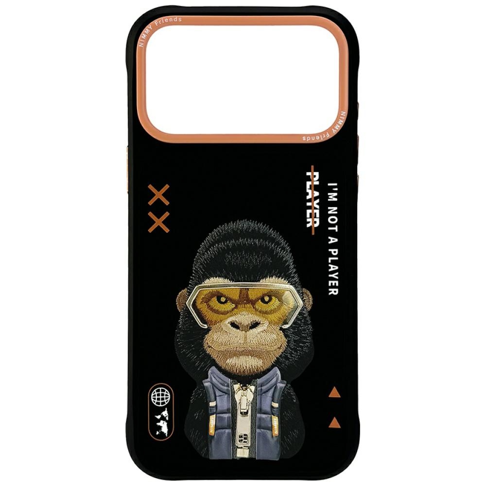 Nimmy Cool&Cute 2.0 Gorilla dėklas iPhone 17 Pro - juodas