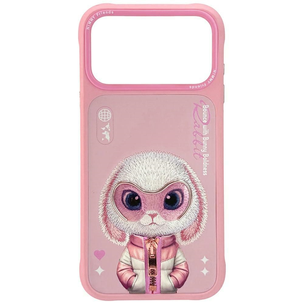 Nimmy Cool&Cute 2.0 Rabbit dėklas iPhone 17 Pro Max - rožinis