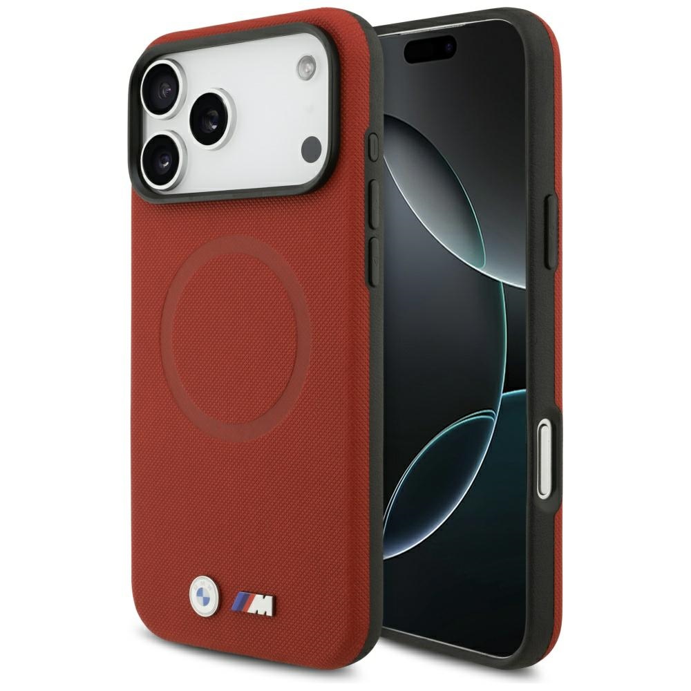 BMW M FW metalinis MagSafe dėklas su logotipu iPhone 17 Pro Max - Raudonas