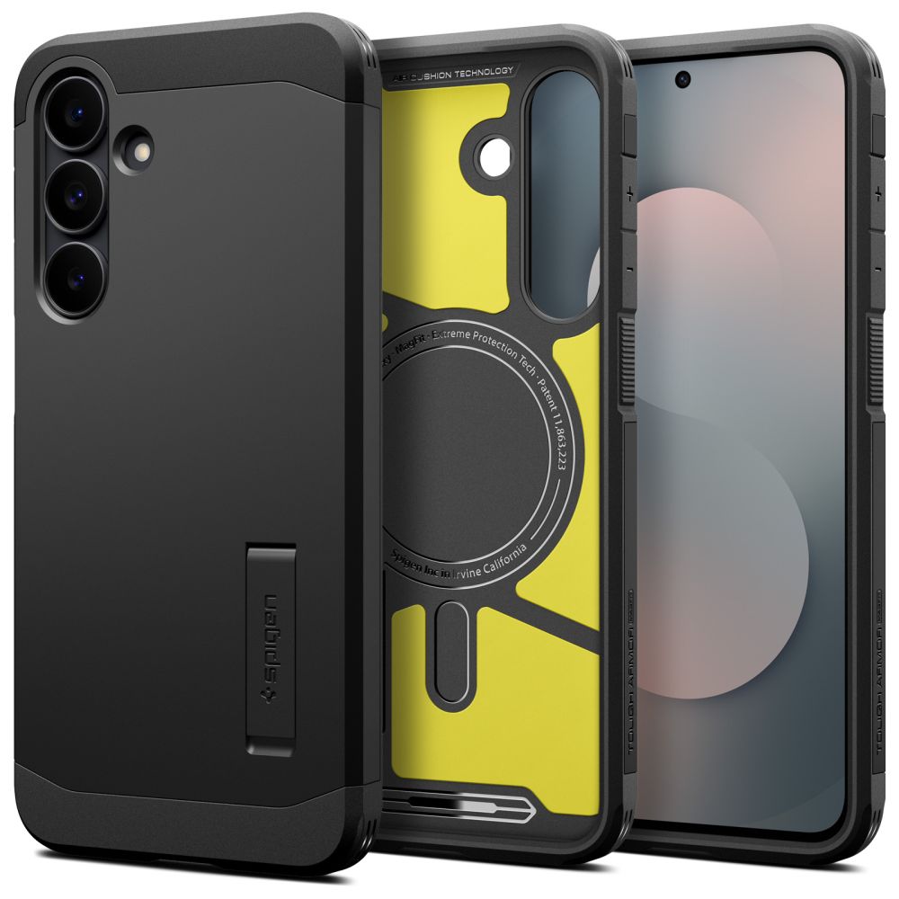 "Spigen Tough Armor Mag MagSafe" dėklas "Samsung Galaxy S25 FE" - juodai geltonas