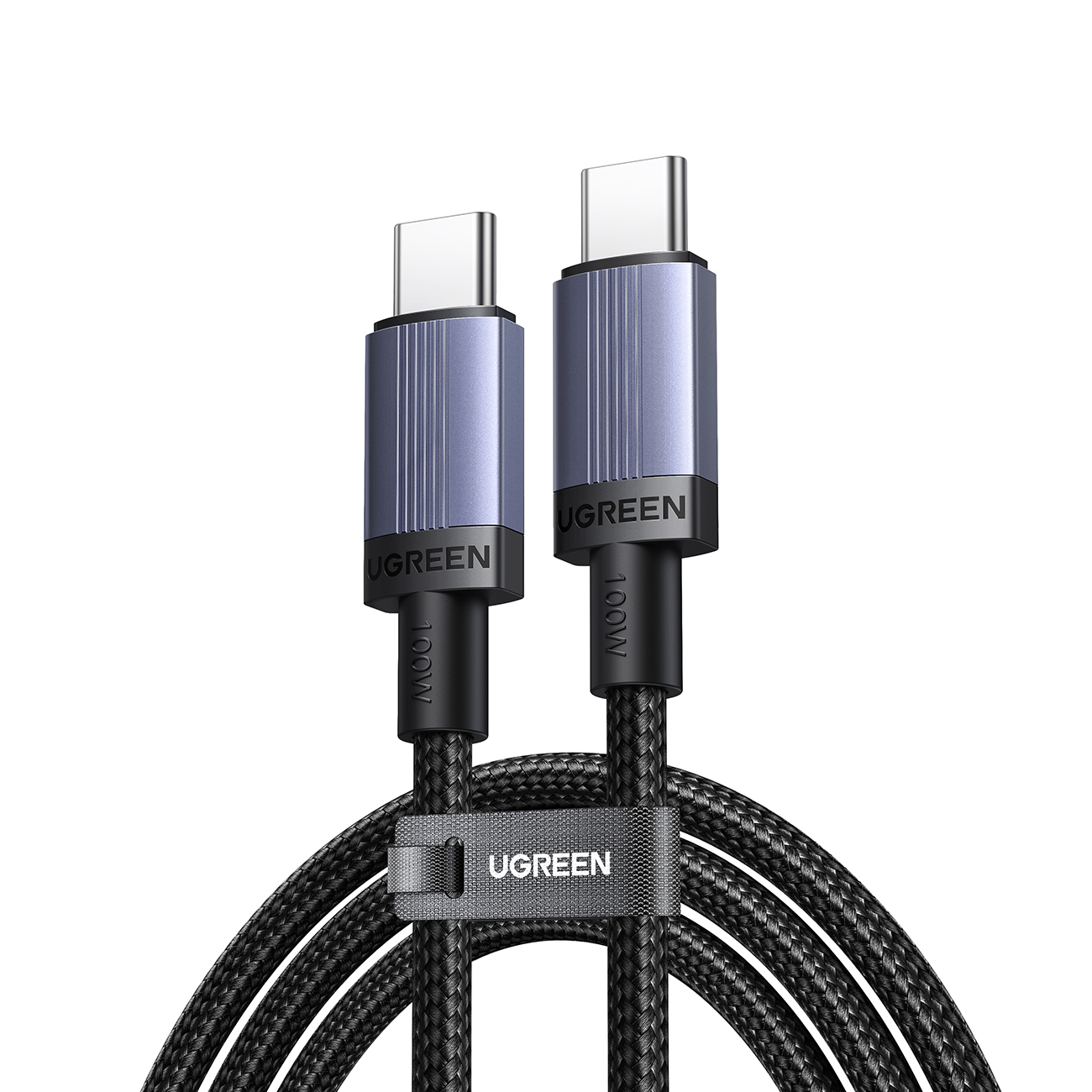 Ugreen USB-C į USB-C PD laidas 100W 5A 1m - juodas