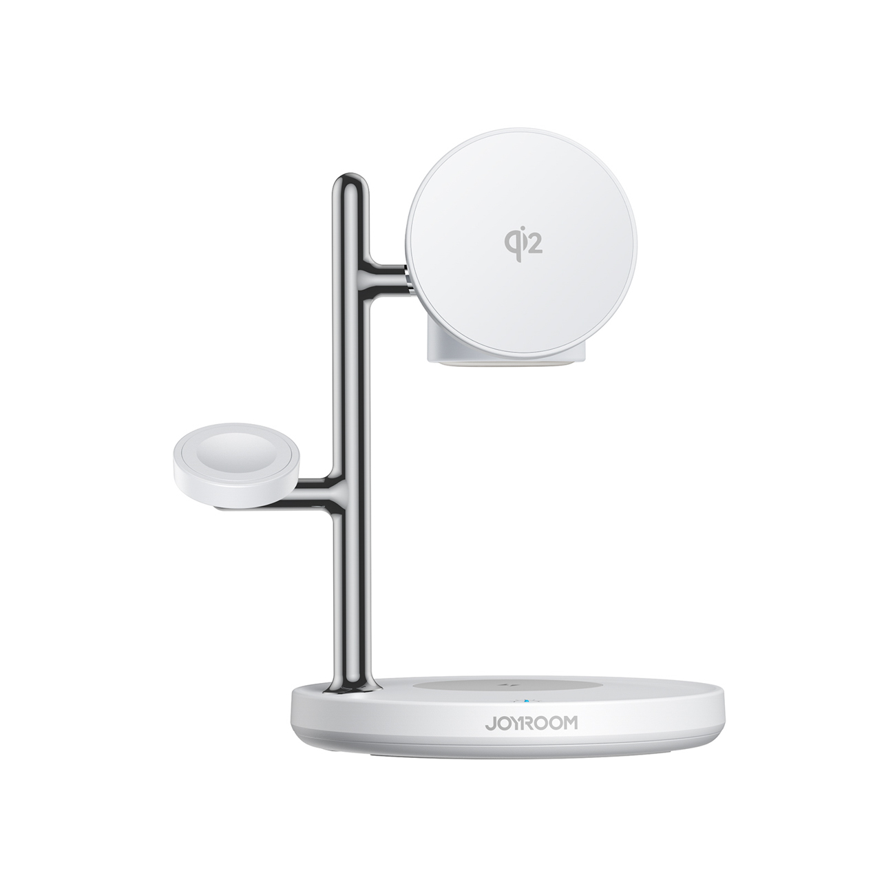 Joyroom JR-W23 Qi2 4-in-1 stalinis įkroviklis su integruota induktyvia nakties lempa - baltas