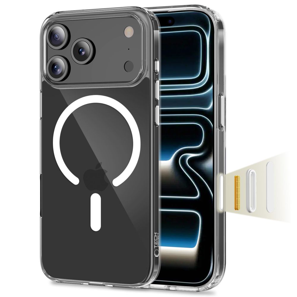 Tech-Protect Flexair Hybrid CC MagSafe dėklas iPhone 17 Pro Max skaidrus