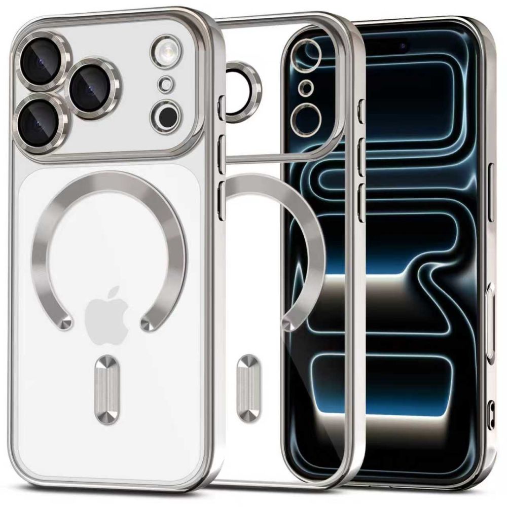Tech-Protect MagFlex MagSafe dėklas iPhone 17 Pro Max skaidrus sidabrinis