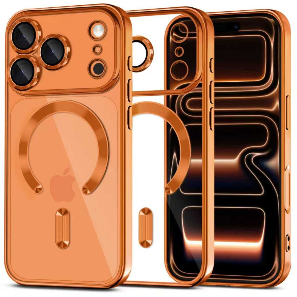 Tech-Protect MagFlex MagSafe dėklas iPhone 17 Pro skaidrus oranžinis