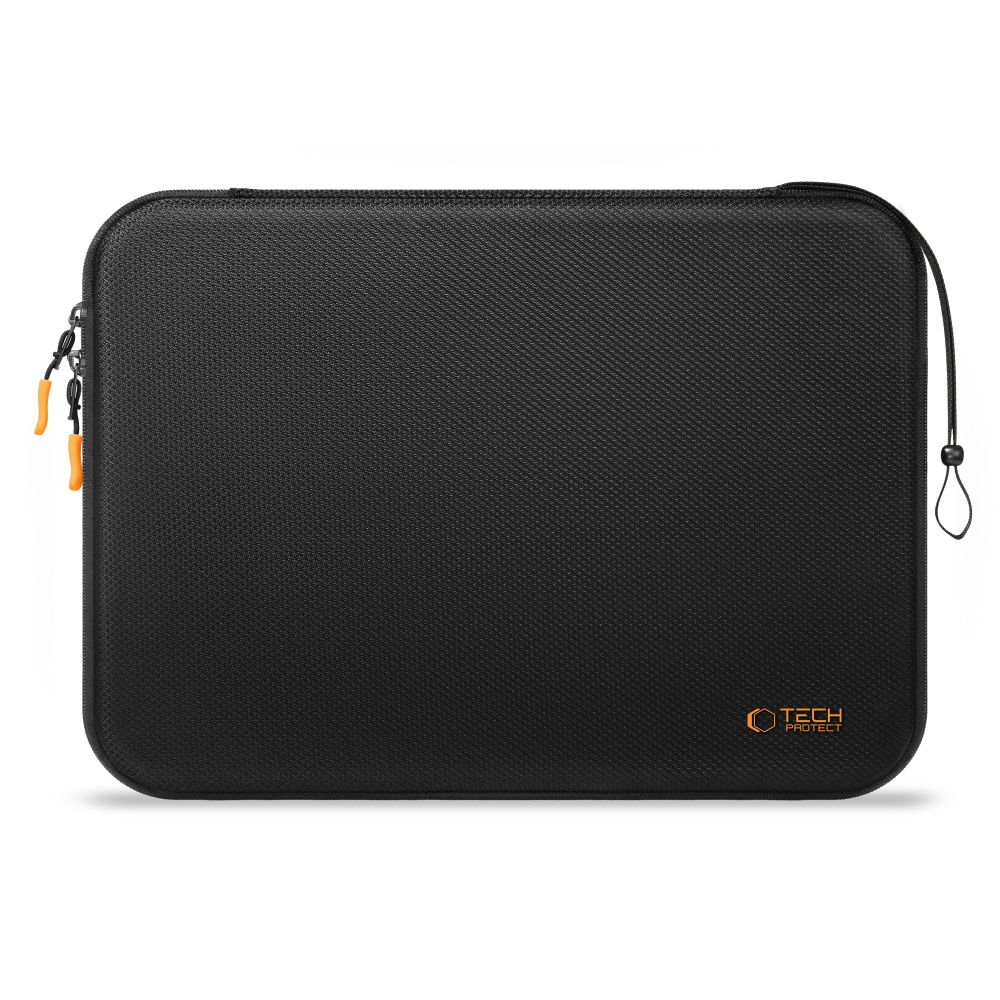 Tech-Protect Hardpouch dėklas 15-16 colių nešiojamam kompiuteriui juodas ir oranžinis